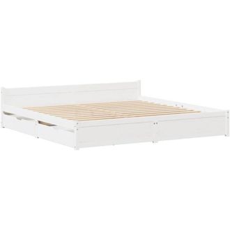 vidaXL Vidaxl - Estructura De Cama Sin Colch&oacute;n Madera De Pino Blanco 135x190 Cm