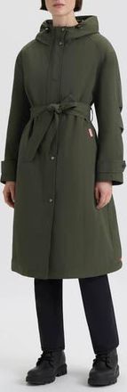 Hunter Violet Hooded Long Trench Coat in Hunter Green at Nordstrom Rack, Size Large
