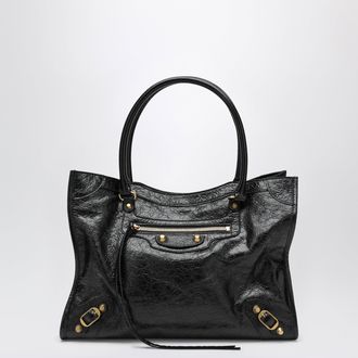 Balenciaga Le City small lambskin leather tote bag in black