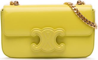 Celine Pre-owned Celine Calfskin Cuir Triomphe Chain Shoulder Bag Ladies U-LM-0212