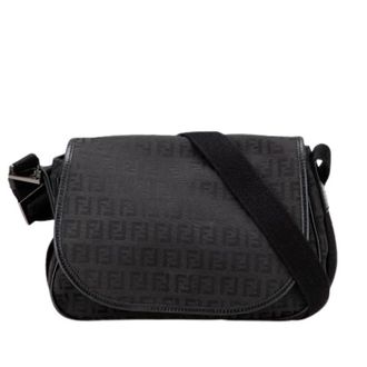 Fendi Pre-owned Canvas Crossbody Bag - Dames - Pre-owned - Zwart - Maat: ONE Size Leer