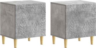 vidaXL Mesita De Noche 2 Uds. Gris Hormig&oacute;n 43 X 34,5 X 50 Cm Vidaxl