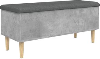 vidaXL Vidaxl - Banco Almacenaje Madera Ingenier&iacute;a Gris Hormig&oacute;n 102x42x46 Cm