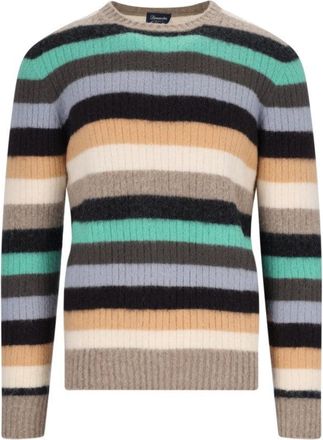 Drumohr Striped Sweater In Multicolor Wool Ribbed Design