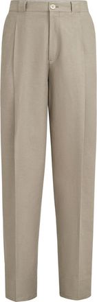 Brunello Cucinelli Cotton and linen trousers in Khaki at Nordstrom, Size 52 It