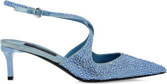 Philipp Plein Pumps con cinturino posteriore e strass 55mm - Blu