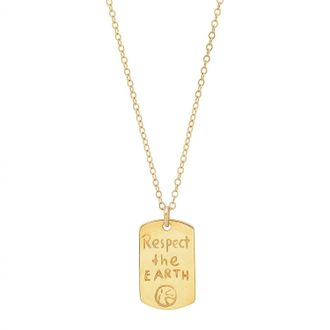Jessica Elliot Womens Vermeil resolutions We Can All Keep Dogtags Max Necklace In Respect The Earth