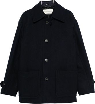 Dries Van Noten Button-Down Minimalistic Coat with Patch Pockets