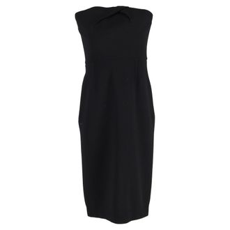 Roland Mouret Crepe Strapless Sheath Dress in Black Wool
