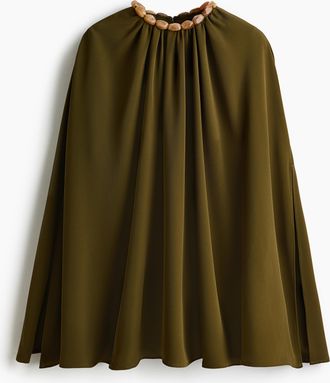H&M Bluse mit Cape und Perlenverzierungen - Green