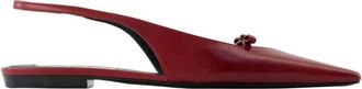 Victoria Beckham Puntige Slingback Flats - Dames - Ballerinas - Rood - 37 EU - Leer - Schoenen