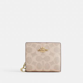 Coach Snap Wallet In Signature Canvas