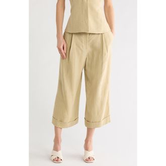 TWP Houston St. Linen Wide Leg Pants in Safari at Nordstrom Rack, Size 10