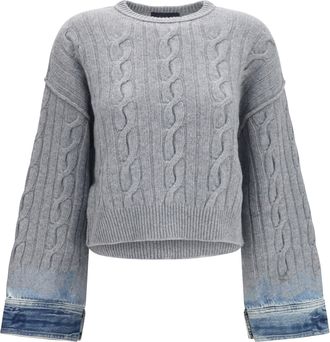 Haikure Womens Crewneck Sweater Karine Pollock Merino Wool Blue