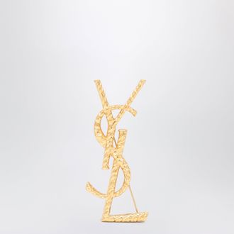 Saint Laurent Spilla Cassandre in metallo dorato