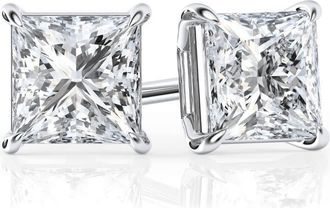 Grown Brilliance 1 Carat Princess Cut Lab Grown Diamond Stud Earrings
