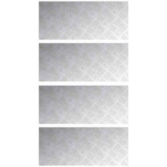 vidaXL Checker Plates 4 pcs Silver 70 x 30 cm Aluminium Vidaxl