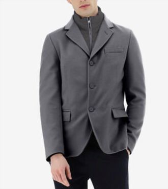 Herno Mens Cashmere & Nylon Ultralight Blazer In Dark Grey
