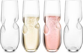 Final Touch Final Touch Bubbles Sparkling Wine / Champagne Stemless Glasses - Set of 4
