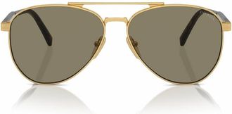 Prada Light Brown Pilot Mens Sunglasses PR A58S 5AK90F 58