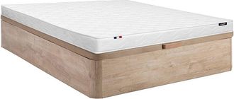 Vente-Unique Conjunto somier arc&oacute;n natural claro + colch&oacute;n de espuma 15 cm - 140 x 190 cm - ZEUS de YSM&Eacute;E