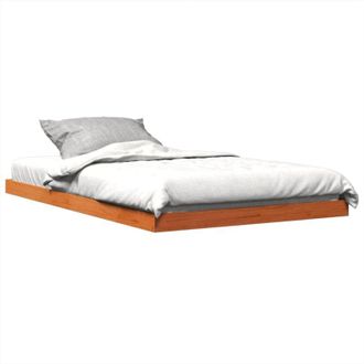 vidaXL Vidaxl - Cama Sin Colch&oacute;n Madera Maciza De Pino Marr&oacute;n Cera 120x200 Cm