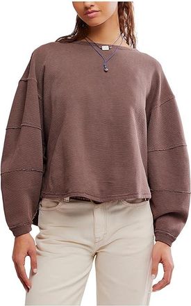 Free People Total Eclipse T-Shirts Womens Clothing French Chocolate : LG (Womens 12-14), Cotton