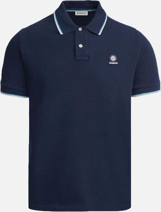 Sandbanks Mens Sandbanks Badge Logo Tipped Sleeve Polo Shirt Navy - Size: 42