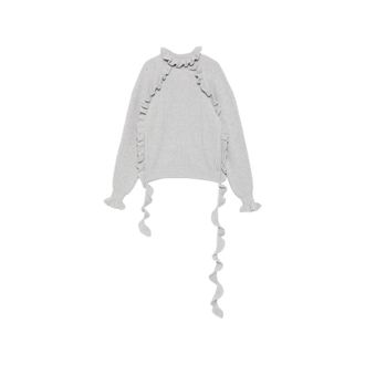 Blumarine Dames, Truien, Grijs, Maat: XS Wol