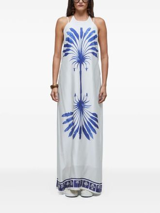 Osklen Maxi-jurk met palmprint - Wit