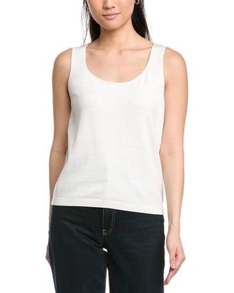 St. John Scoop Neck Cashmere-Blend Tank