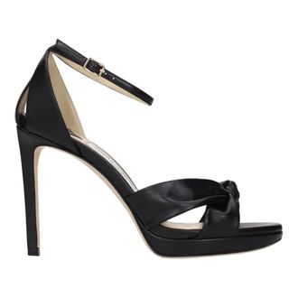 Jimmy Choo London Rosie 100 Leren Plateau Sandalen - Dames - Schoenen - Zwart - Maat: 37 1/2 EU Leer