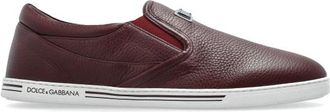 Dolce & Gabbana Leren instappers - Heren - Sneakers - Rood - 40 1/2 EU - Leer - Schoenen