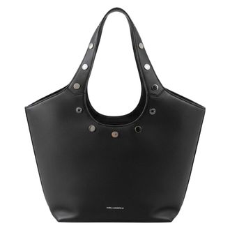 Karl Lagerfeld Tassen, Dames, Zwart, ONE Size, Leer, K/Rocky Marais Medium Tote Bag