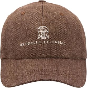 Brunello Cucinelli Hats & Caps, male, Brown, M, Cap with embroidered logo