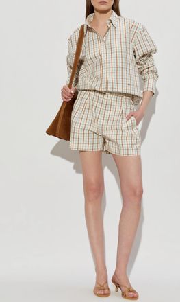 Victoria Beckham Plaid Pattern Shorts, Womens, Multicolour