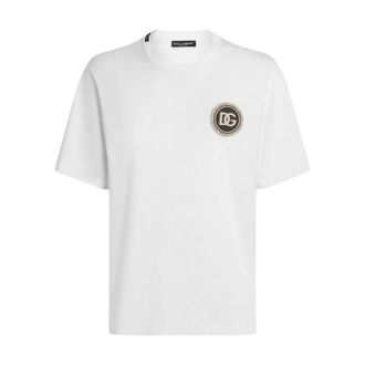 Dolce & Gabbana T-Shirts, male, White, Size: 2XL Logo T-shirt