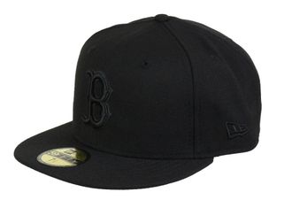 New Era Boston Red Sox 59fifty Basecap MLB Black On Black - 7 5/8-61cm