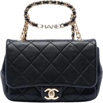 Chanel Pre-owned Quilted Flap Crossbody - Dames - Vintage Schoudertas - Zwart - ONE Size - Leer - Vintage