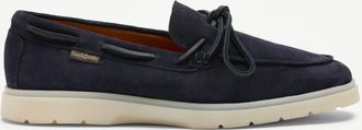 Russell & Bromley CAMERINO Mens Navy Blue & White Suede Lace Tie Loafer