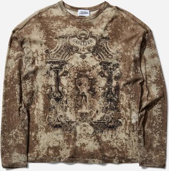 Jean Paul Gaultier Women s Oversized Médaillon Longsleeve Top Light Beige