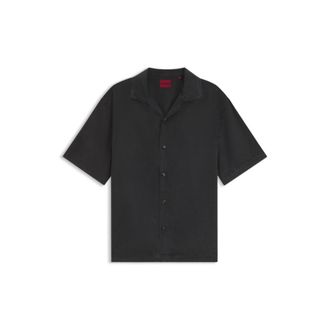 HUGO BOSS Oversized-fit shirt with camp collar