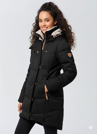 Ragwear Funktionsparka RAGWEAR PAVLA O, Damen, Gr. XXL, schwarz, Web, Obermaterial: 70% Baumwolle, 30% Polyester, kontrastfarbene Details, meliert, unifarben,