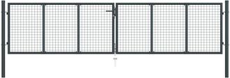 vidaXL Vidaxl - Cancello per Giardino in Acciaio Zincato 400x150 cm Grigio