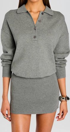 SER.O.YA Lilly Mini Dress In Medium Grey