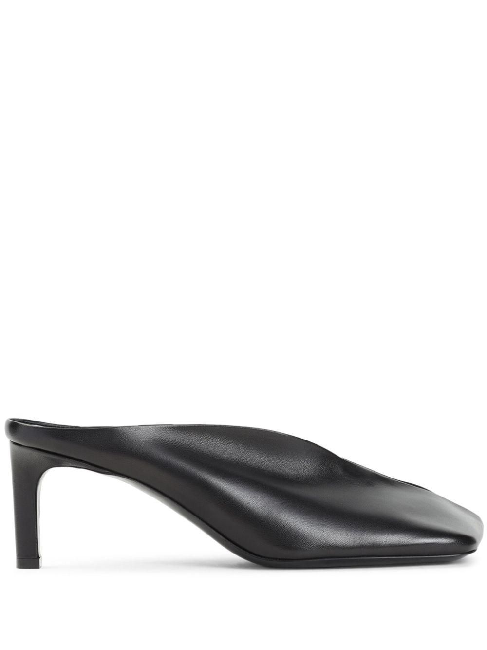【関税＆送料込み】Jil Sander Black Mules With Low Heel And Jil Sander Black Mules With Low Heel And All-over Stud