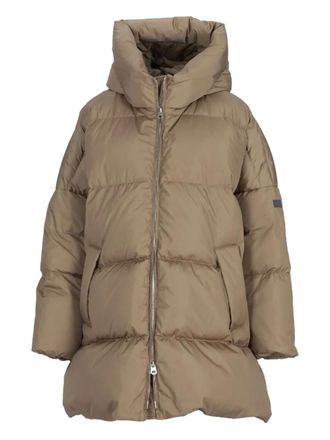 Lempelius hooded down coat - women - Polyamide/Polyurethane/Polyamide/Down/Feather - S/M - Brown