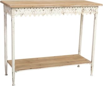 Wanderlust Deco Recibidor de madera y metal con 1 balda acabado envejecido 105x38,5x85