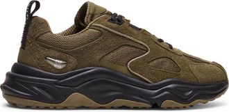 Steve Madden Mens Suede Serpent H 375 Sneakers - Dark Green - Size UK 12