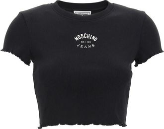Moschino T-shirt a coste - Nero